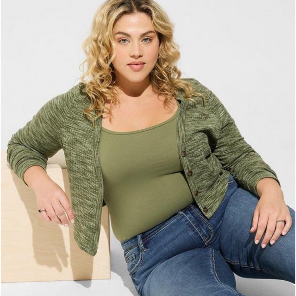 Torrid Space Dye Cardigan V-Neck Sweater